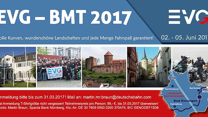 19. BMT Treffen der EVG - diesmal in Bad Kissingen - jetzt noch schnell anmelden